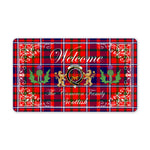 Doormat - Welcome Mat Scottish Clan Cameron Of Lochiel Modern Tartan Door Mat, Plaid Doormat With Thistle and Two Lion Scottish