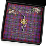 To My Beautiful Soulmate Sunflower Necklace In Your Eyes I Have Found My Home Clan Montgomery Tartan Jewelry For Girlfriend, Tartan Sunflower Pendant Necklace, Scottish Tartan Jewelry, valentine necklace, necklace girlfriend, necklace for wife, cute necklaces for girlfriend, jewelry for girlfriend, to my soulmate necklace, to my future wife necklace
