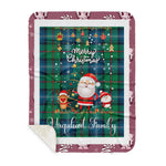 Scotstee Shop - Personalized Gift Tartan Plaid Blanket Clan Urquhart Ancient With Funny Santa Snowman Reindeer Merry Christmas Gift Sherpa Blanket