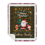 Personalized Gift Tartan Plaid Blanket Clan Brisbane With Funny Santa Snowman Reindeer Merry Christmas Gift Sherpa Blanket, blue plaid sherpa blanket,blue tartan sherpa blanket,Buchan,buffalo plaid sherpa blanket,christmas sherpa blanket,Christmas Throw Blanket