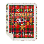Personalized Gift Tartan Plaid Blanket Clan Christie With Christmas Cookie Baking Crew Christmas Gift Sherpa Blanket, tartan sherpa blanket,buffalo plaid sherpa blanket,christmas sherpa blanket,Christmas Throw Blanket,green plaid sherpa blanket,green sherpa blanket