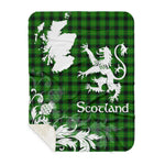 Sherpa Blanket - Tartan Blanket Thistle and Lion Scottish Clan MacArthur Ancient Hunting Plaid Blanket, plaid sherpa blanket queen,purple sherpa blanket,queen sherpa blanket,queen size sherpa blanket,red sherpa blanket,scottish tartan blankets,sherpa blanket,sherpa christmas blanket