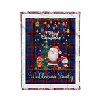 Personalized Gift Tartan Plaid Blanket Clan Wedderburn With Funny Santa Snowman Reindeer Merry Christmas Fleece Blanket, Home Living Room, Plaid Blanket, Tartan Blanket, Scottish Blanket, Buffalo fleece blanket, Christmas Blanket