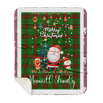 Personalized Gift Tartan Plaid Blanket Clan Maxwell Hunting With Funny Santa Snowman Reindeer Merry Christmas Gift Sherpa Blanket, blue plaid sherpa blanket,blue tartan sherpa blanket,Buchan,buffalo plaid sherpa blanket,christmas sherpa blanket,Christmas Throw Blanket