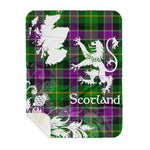 Sherpa Blanket - Tartan Blanket Thistle and Lion Scottish Clan Selkirk Plaid Blanket, plaid sherpa blanket queen,purple sherpa blanket,queen sherpa blanket,queen size sherpa blanket,red sherpa blanket,scottish tartan blankets,sherpa blanket,sherpa christmas blanket