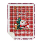Personalized Gift Tartan Plaid Blanket Clan MacDougall Dress With Funny Santa Snowman Reindeer Merry Christmas Gift Sherpa Blanket, blue plaid sherpa blanket,blue tartan sherpa blanket,Buchan,buffalo plaid sherpa blanket,christmas sherpa blanket,Christmas Throw Blanket