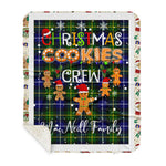 Personalized Gift Tartan Plaid Blanket Clan MacNeill Of Barra With Christmas Cookie Baking Crew Christmas Gift Sherpa Blanket, tartan sherpa blanket,buffalo plaid sherpa blanket,christmas sherpa blanket,Christmas Throw Blanket,green plaid sherpa blanket,green sherpa blanket