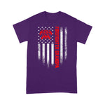 Scotstee Shop - Vintage USA American Flag Firefighter Grandpa Silhouette 4th Of July Shirt
