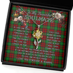 To My Beautiful Soulmate Sunflower Necklace In Your Eyes I Have Found My Home Clan Kerr Modern Tartan Jewelry For Girlfriend, Tartan Sunflower Pendant Necklace, Scottish Tartan Jewelry, valentine necklace, necklace girlfriend, necklace for wife, cute necklaces for girlfriend, jewelry for girlfriend, to my soulmate necklace, to my future wife necklace