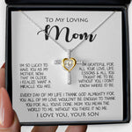 Cross Dancing Necklace - To My Loving Mom Gift for Mother Necklace Sentimental Mothers Day Thoughtful Present From Son