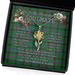 To My Beautiful Soulmate Sunflower Necklace In Your Eyes I Have Found My Home Clan Davidson Modern Tartan Jewelry For Girlfriend, Tartan Sunflower Pendant Necklace, Scottish Tartan Jewelry, valentine necklace, necklace girlfriend, necklace for wife, cute necklaces for girlfriend, jewelry for girlfriend, to my soulmate necklace, to my future wife necklace