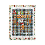 Personalized Gift Tartan Plaid Blanket Clan Bell With Christmas Cookie Baking Crew Christmas Gift Blanket, Plaid Blanket, Christmas Fleece Blanket, Christmas Blanket, Tartan Blanket, Scottish Blanket, Scotland Blanket, Family Name Blanket, Custom Blanket, Personalized Blanket