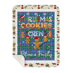 Personalized Gift Tartan Plaid Blanket Clan Pitcairn With Christmas Cookie Baking Crew Christmas Gift Sherpa Blanket, tartan sherpa blanket,buffalo plaid sherpa blanket,christmas sherpa blanket,Christmas Throw Blanket,green plaid sherpa blanket,green sherpa blanket