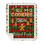 Personalized Gift Tartan Plaid Blanket Clan Blackstock With Christmas Cookie Baking Crew Christmas Gift Sherpa Blanket, tartan sherpa blanket,buffalo plaid sherpa blanket,christmas sherpa blanket,Christmas Throw Blanket,green plaid sherpa blanket,green sherpa blanket