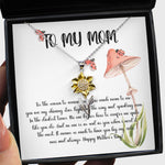 Sunflower Pendant Necklace - Mom Necklace, Gift Necklace For Mom Always Love You, Mother Neckalce