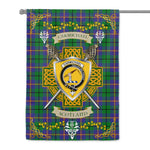 House Flag - Carmichael Irish Shield Celtic Cross Tartan Garden Flag St Patrick's Day Garden Flag