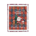 Personalized Gift Tartan Plaid Blanket Clan Hamilton Ancient With Funny Santa Snowman Reindeer Merry Christmas Fleece Blanket, Christmas Blanket, Plaid Blanket, Tartan Blanket,Scottish Blanket