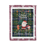Personalized Gift Tartan Plaid Blanket Clan Cochrane Ancient With Funny Santa Snowman Reindeer Merry Christmas Fleece Blanket, Home Living Room, Plaid Blanket, Tartan Blanket, Scottish Blanket, Buffalo fleece blanket, Christmas Blanket