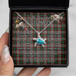 Sea Turtle Necklace To My Beautiful Soulmate Necklace In Your Eyes I Have Found My Home Clan Lindsay Hunting Tartan Blue Turtle Necklace, Valentine Necklace Gift for Girlfriend Clan Mitchell Ancient Tartan Sunflower Pendant Necklace, Scottish Tartan Jewelry, valentine necklace, necklace girlfriend, necklace for wife, cute necklaces for girlfriend, jewelry for girlfriend, to my soulmate necklace, to my future wife necklace