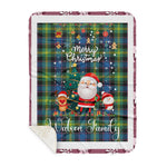 Personalized Gift Tartan Plaid Blanket Clan Watson Ancient With Funny Santa Snowman Reindeer Merry Christmas Gift Sherpa Blanket, blue plaid sherpa blanket,blue tartan sherpa blanket,Buchan,buffalo plaid sherpa blanket,christmas sherpa blanket,Christmas Throw Blanket