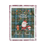 Personalized Gift Tartan Plaid Blanket Clan Paisley With Funny Santa Snowman Reindeer Merry Christmas Fleece Blanket, Home Living Room, Plaid Blanket, Tartan Blanket, Scottish Blanket, Buffalo fleece blanket, Christmas Blanket