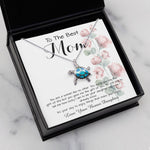 Opal Turtle Necklace - To Mom - From Bonus Daughter - Woman Like No Other Mother's Day Necklace