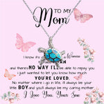 To My Mom Necklace Gift From Son Mother's Day Sea Turtle Necklace