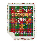 Personalized Gift Tartan Plaid Blanket Clan McCulloch With Christmas Cookie Baking Crew Christmas Gift Sherpa Blanket, tartan sherpa blanket,buffalo plaid sherpa blanket,christmas sherpa blanket,Christmas Throw Blanket,green plaid sherpa blanket,green sherpa blanket