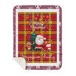 Personalized Gift Tartan Plaid Blanket Clan Scrymgeour With Funny Santa Snowman Reindeer Merry Christmas Gift Sherpa Blanket, blue plaid sherpa blanket,blue tartan sherpa blanket,Buchan,buffalo plaid sherpa blanket,christmas sherpa blanket,Christmas Throw Blanket