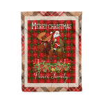 Personalized Gift Plaid Tartan Blanket Clan Prince of Rothesay With Moose Lover Xmas Gift Santa Riding Christmas Fleece Blanket