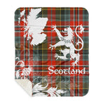 Sherpa Blanket - Tartan Blanket Thistle and Lion Scottish Clan MacPherson Weathered Plaid Blanket, plaid sherpa blanket queen,purple sherpa blanket,queen sherpa blanket,queen size sherpa blanket,red sherpa blanket,scottish tartan blankets,sherpa blanket,sherpa christmas blanket