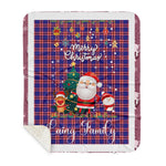 Personalized Gift Tartan Plaid Blanket Clan Laing of Archiestown With Funny Santa Snowman Reindeer Merry Christmas Gift Sherpa Blanket, blue plaid sherpa blanket,blue tartan sherpa blanket,Buchan,buffalo plaid sherpa blanket,christmas sherpa blanket,Christmas Throw Blanket