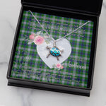 Sea Turtle Necklace Gift for My Beautiful Girlfriend Valentines Necklace Clan Johnston Dress Tartan Blue Turtle Necklace