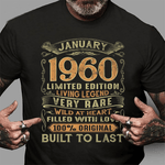 61st Birthday Shirt Vintage January 1960 Years Old Birthday Gift Ideas Birthday Gift Vintage 1969 T Shirt - Scotstee Shop