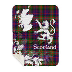 Sherpa Blanket - Tartan Blanket Thistle and Lion Scottish Clan MacDonell Of Glengarry Modern Plaid Blanket, plaid sherpa blanket queen,purple sherpa blanket,queen sherpa blanket,queen size sherpa blanket,red sherpa blanket,scottish tartan blankets,sherpa blanket,sherpa christmas blanket
