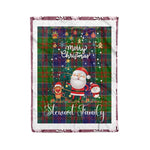 Personalized Gift Tartan Plaid Blanket Clan Stewart of Appin Hunting With Funny Santa Snowman Reindeer Merry Christmas Fleece Blanket, Home Living Room, Plaid Blanket, Tartan Blanket, Scottish Blanket, Buffalo fleece blanket, Christmas Blanket