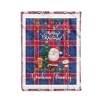Personalized Gift Tartan Plaid Blanket Clan Graham Of Menteith Pink With Funny Santa Snowman Reindeer Merry Christmas Fleece Blanket, Christmas Blanket, Plaid Blanket, Tartan Blanket,Scottish Blanket