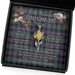 To My Beautiful Soulmate Sunflower Necklace In Your Eyes I Have Found My Home Clan Rose Hunting Modern Tartan Jewelry For Girlfriend, Tartan Sunflower Pendant Necklace, Scottish Tartan Jewelry, valentine necklace, necklace girlfriend, necklace for wife, cute necklaces for girlfriend, jewelry for girlfriend, to my soulmate necklace, to my future wife necklace