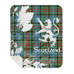 Sherpa Blanket - Tartan Blanket Thistle and Lion Scottish Clan Porterfield Plaid Blanket, plaid sherpa blanket queen,purple sherpa blanket,queen sherpa blanket,queen size sherpa blanket,red sherpa blanket,scottish tartan blankets,sherpa blanket,sherpa christmas blanket