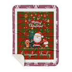 Personalized Gift Tartan Plaid Blanket Clan Livingstone With Funny Santa Snowman Reindeer Merry Christmas Gift Sherpa Blanket, blue plaid sherpa blanket,blue tartan sherpa blanket,Buchan,buffalo plaid sherpa blanket,christmas sherpa blanket,Christmas Throw Blanket