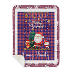 Personalized Gift Tartan Plaid Blanket Clan Laing of Archiestown With Funny Santa Snowman Reindeer Merry Christmas Gift Sherpa Blanket, blue plaid sherpa blanket,blue tartan sherpa blanket,Buchan,buffalo plaid sherpa blanket,christmas sherpa blanket,Christmas Throw Blanket