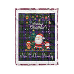 Personalized Gift Tartan Plaid Blanket Clan MacCallum of Berwick With Funny Santa Snowman Reindeer Merry Christmas Fleece Blanket, Home Living Room, Plaid Blanket, Tartan Blanket, Scottish Blanket, Buffalo fleece blanket, Christmas Blanket