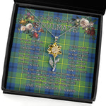 To My Beautiful Soulmate Sunflower Necklace In Your Eyes I Have Found My Home Clan Johnston Ancient Tartan Jewelry For Girlfriend, Tartan Sunflower Pendant Necklace, Scottish Tartan Jewelry, valentine necklace, necklace girlfriend, necklace for wife, cute necklaces for girlfriend, jewelry for girlfriend, to my soulmate necklace, to my future wife necklace