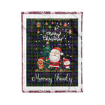 Personalized Gift Tartan Plaid Blanket Clan Murray of Atholl Modern With Funny Santa Snowman Reindeer Merry Christmas Fleece Blanket, Home Living Room, Plaid Blanket, Tartan Blanket, Scottish Blanket, Buffalo fleece blanket, Christmas Blanket