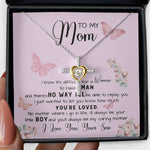 To My Mom Necklace Gift From Son Mother's Day Necklace, Mother's Day Cross Necklace