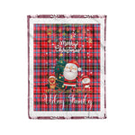 Personalized Gift Tartan Plaid Blanket Clan Udny With Funny Santa Snowman Reindeer Merry Christmas Fleece Blanket, Home Living Room, Plaid Blanket, Tartan Blanket, Scottish Blanket, Buffalo fleece blanket, Christmas Blanket