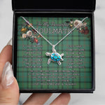Sea Turtle Necklace To My Beautiful Soulmate Necklace In Your Eyes I Have Found My Home Clan Ross Hunting Ancient Tartan Blue Turtle Necklace, Valentine Necklace Gift for Girlfriend Clan Mitchell Ancient Tartan Sunflower Pendant Necklace, Scottish Tartan Jewelry, valentine necklace, necklace girlfriend, necklace for wife, cute necklaces for girlfriend, jewelry for girlfriend, to my soulmate necklace, to my future wife necklace