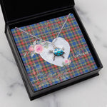 Sea Turtle Necklace Gift for My Beautiful Girlfriend Valentines Necklace Clan MacBeth Modern Tartan Blue Turtle Necklace