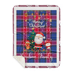 Personalized Gift Tartan Plaid Blanket Clan Graham Of Menteith Pink With Funny Santa Snowman Reindeer Merry Christmas Gift Sherpa Blanket, blue plaid sherpa blanket,blue tartan sherpa blanket,Buchan,buffalo plaid sherpa blanket,christmas sherpa blanket,Christmas Throw Blanket
