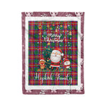 Personalized Gift Tartan Plaid Blanket Clan Hopkirk With Funny Santa Snowman Reindeer Merry Christmas Fleece Blanket, Christmas Blanket, Plaid Blanket, Tartan Blanket,Scottish Blanket